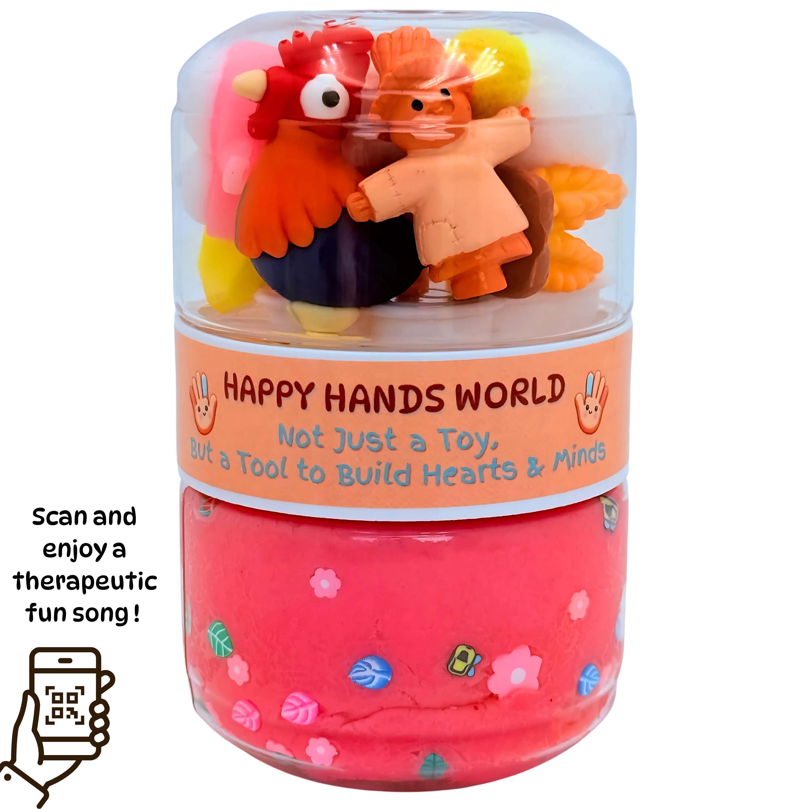 Toy set in a clear container