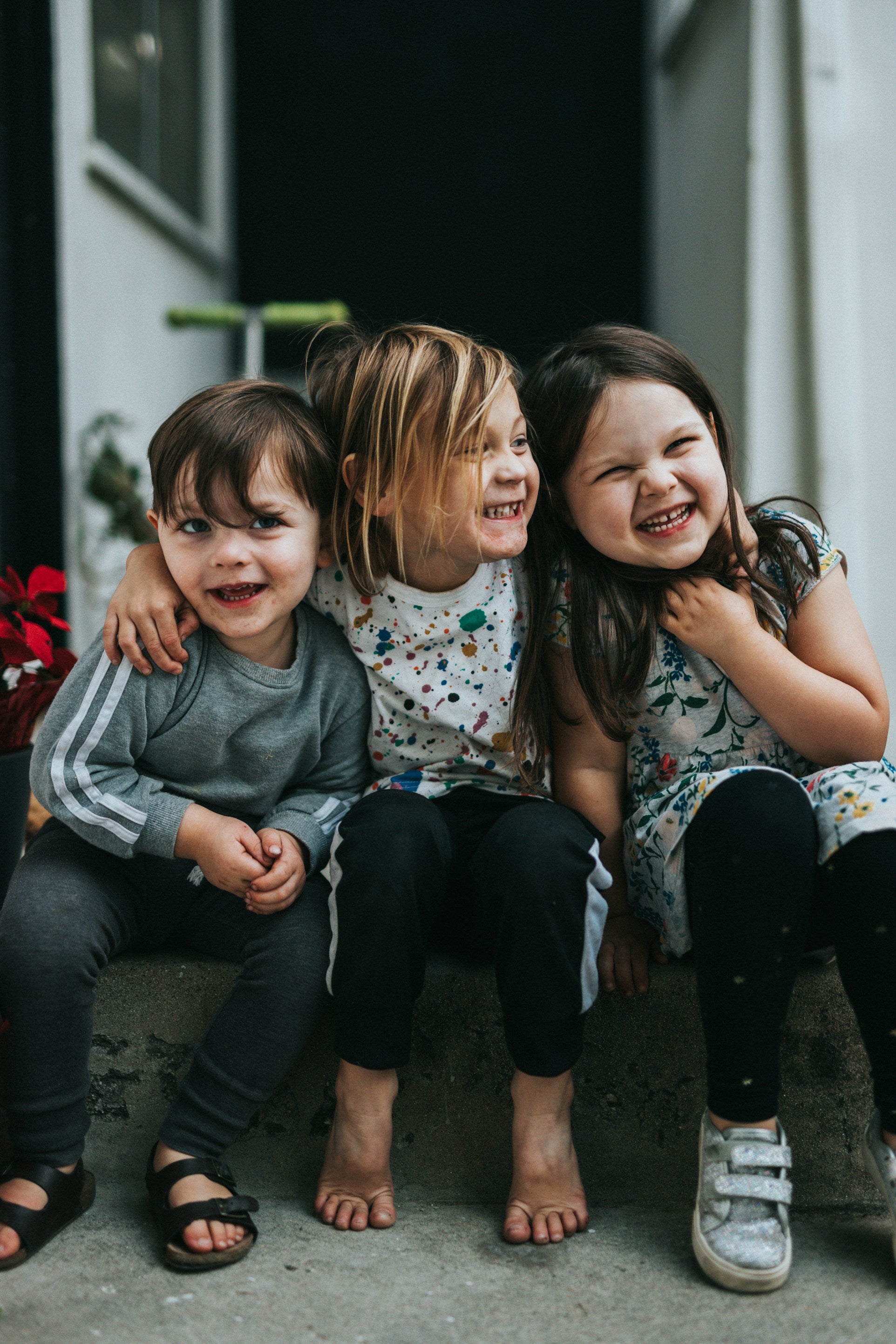 three young children