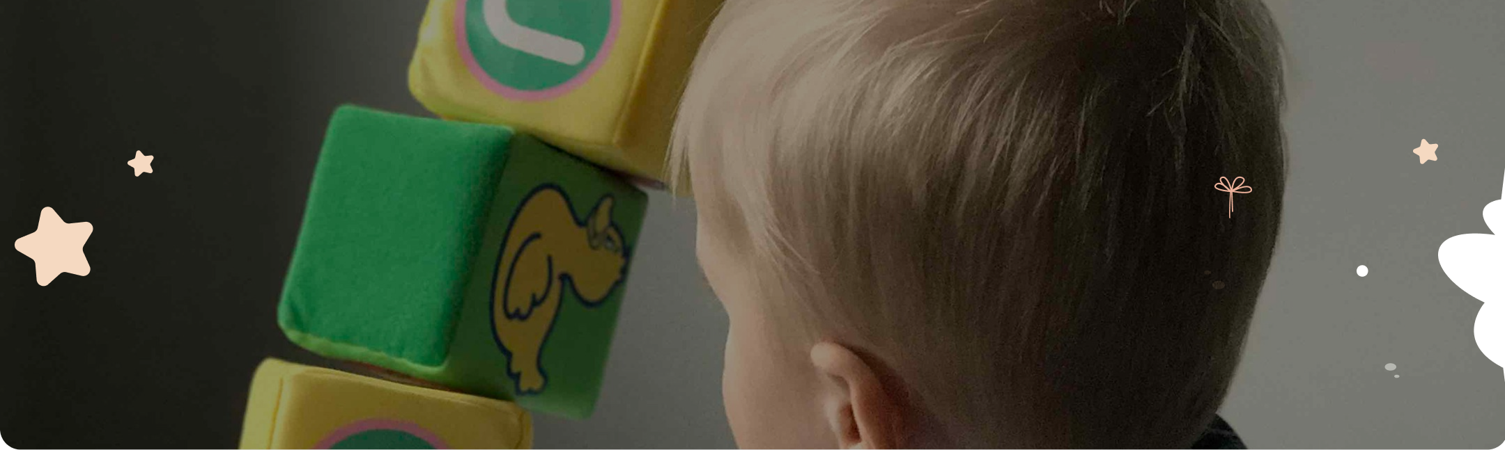 kid looking at the toy