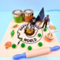 Themed cake decoration scene