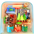 Toy camping set with various accessories