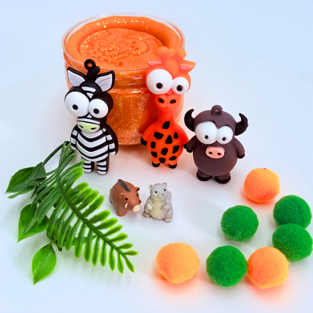 Set of animal-themed toys