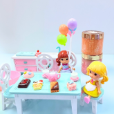 Playset with dolls and toys