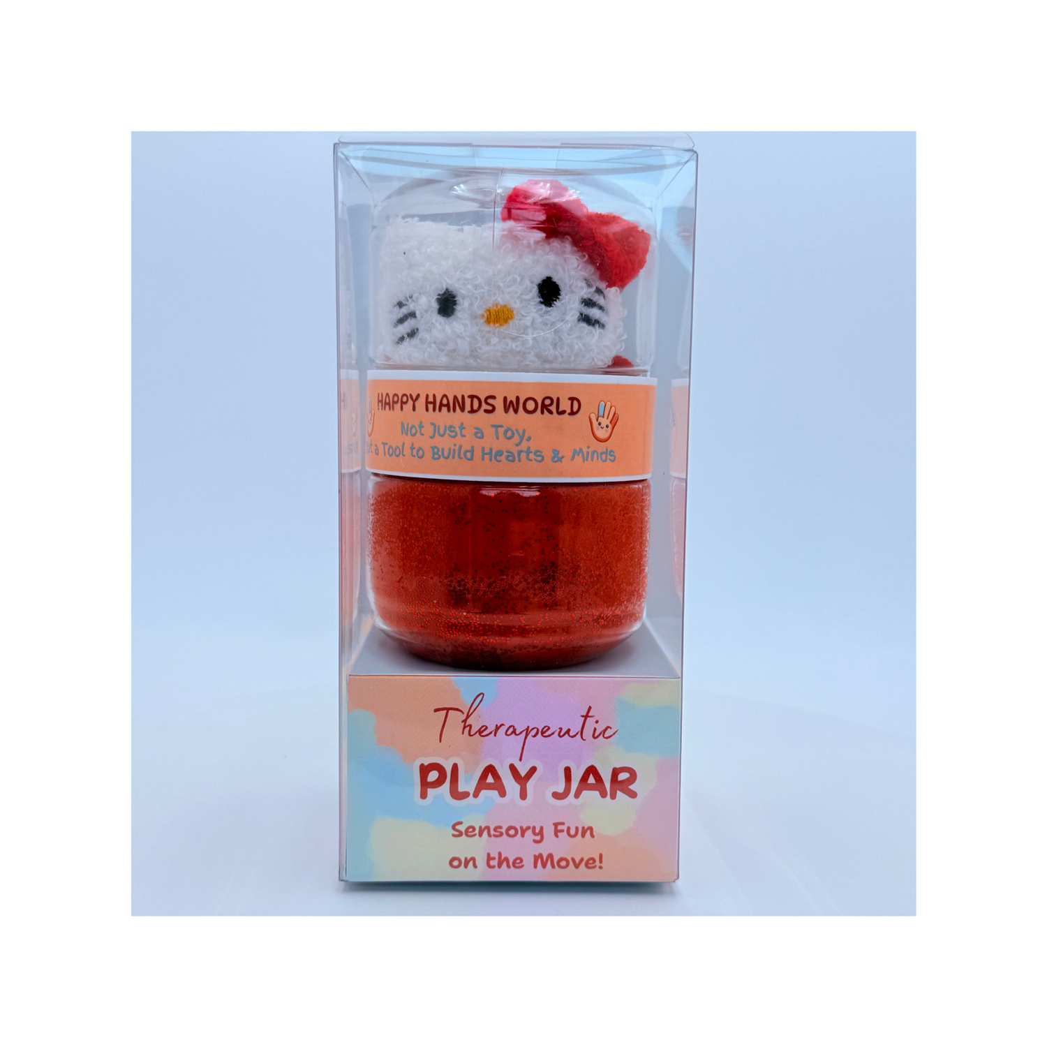 Therapeutic play jar with Hello Kitty design