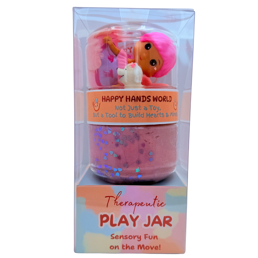 Pink therapeutic play jar
