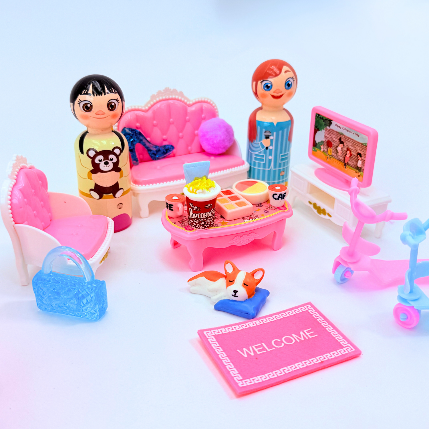 Dollhouse playset scene