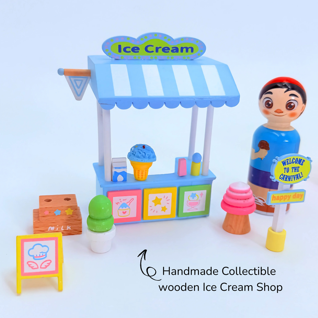 Wooden ice cream shop toy