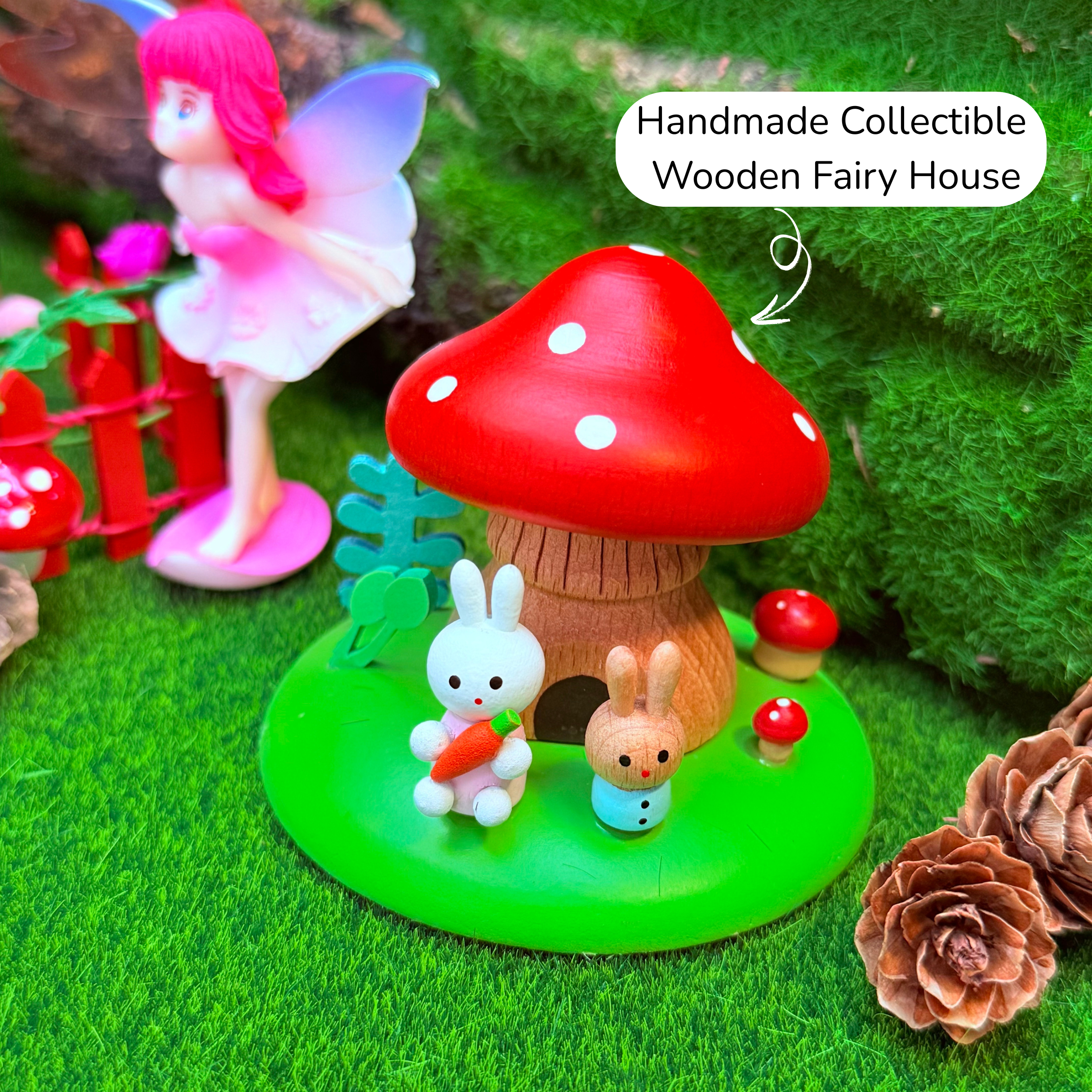 Handmade collectible wooden fairy house