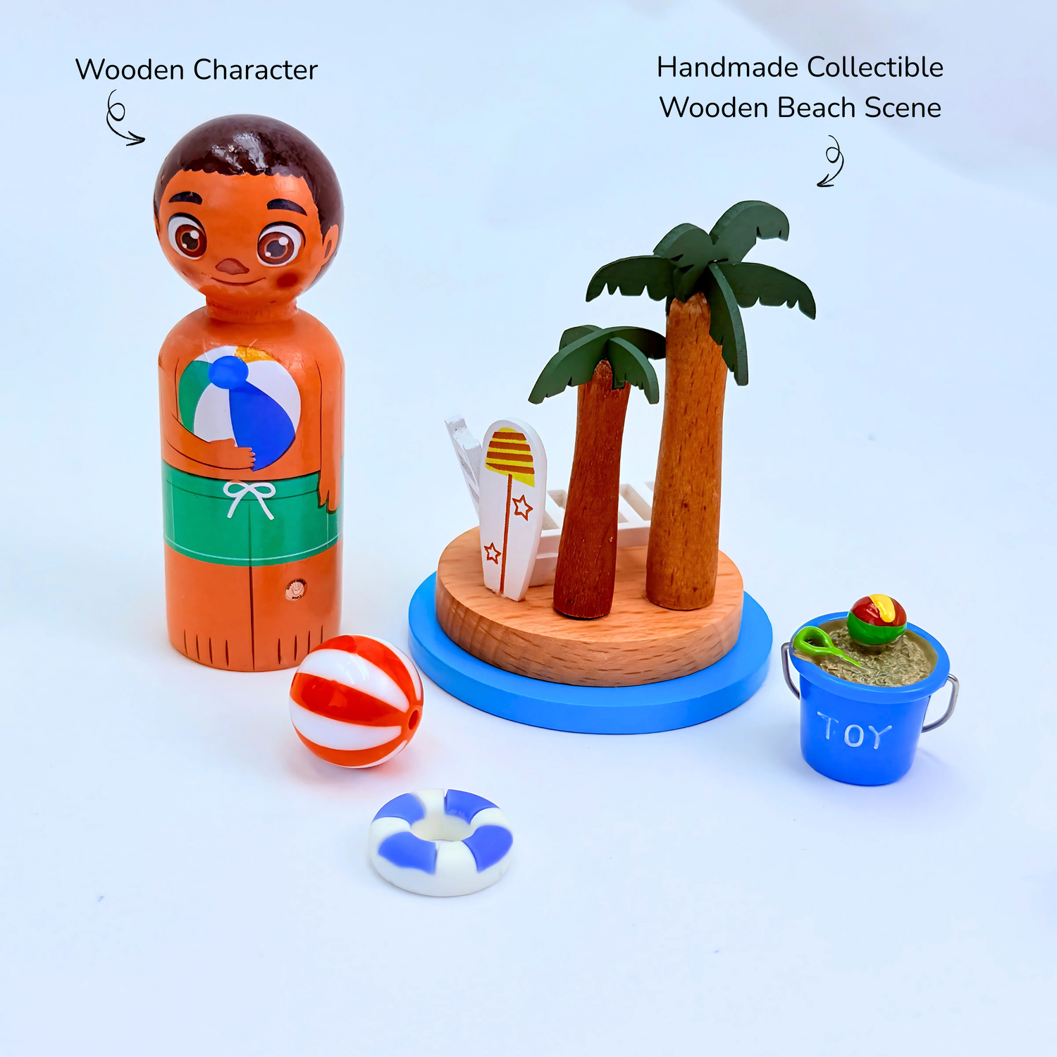Handmade wooden beach set