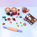 Toy figures and kitchen items
