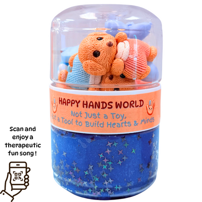 Toy bear in a transparent container