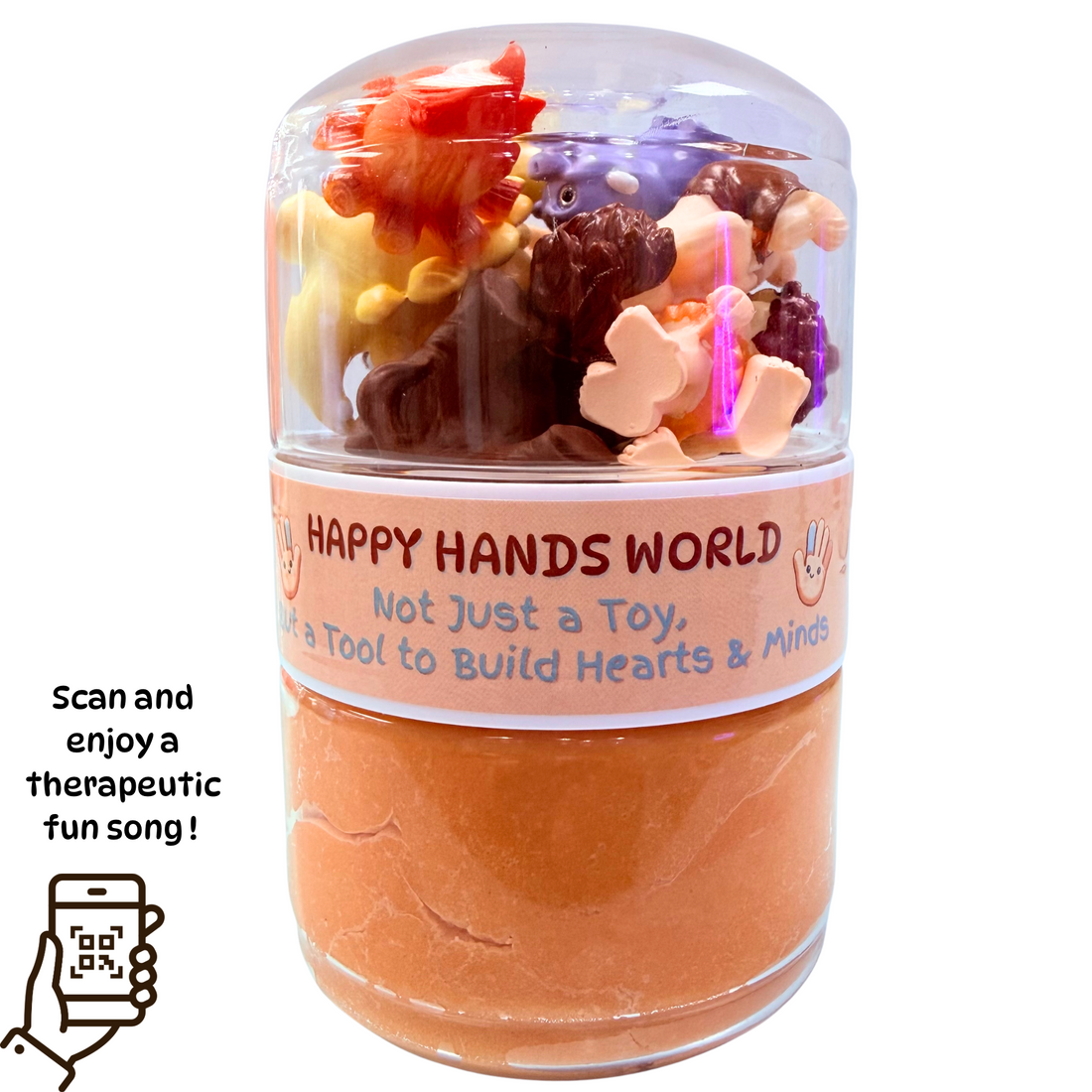 Toy set in a transparent container