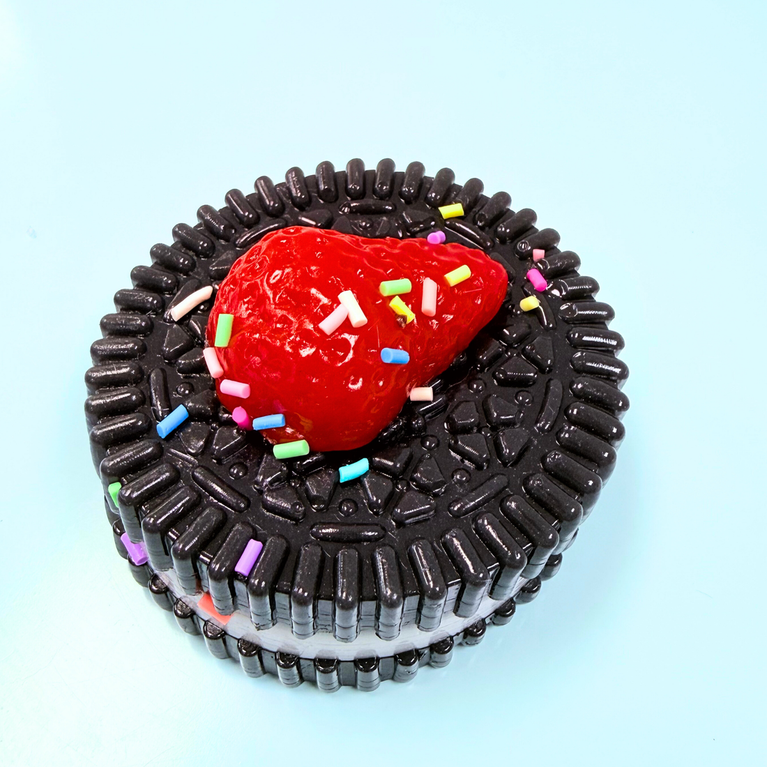 Strawberry Oreo squishy toy