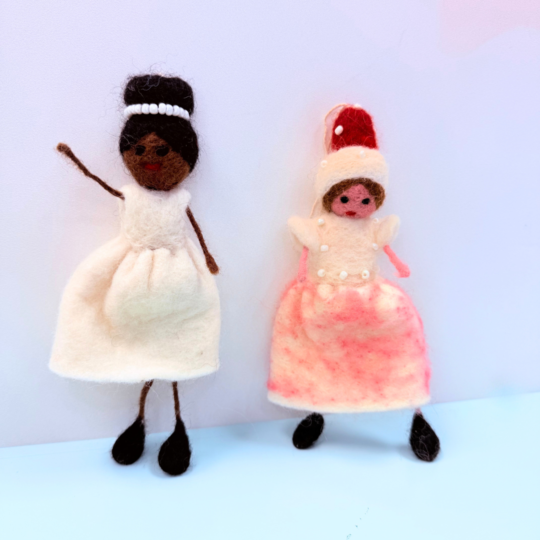 handmade felt doll ornaments