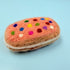 Felted toy resembling a cookie