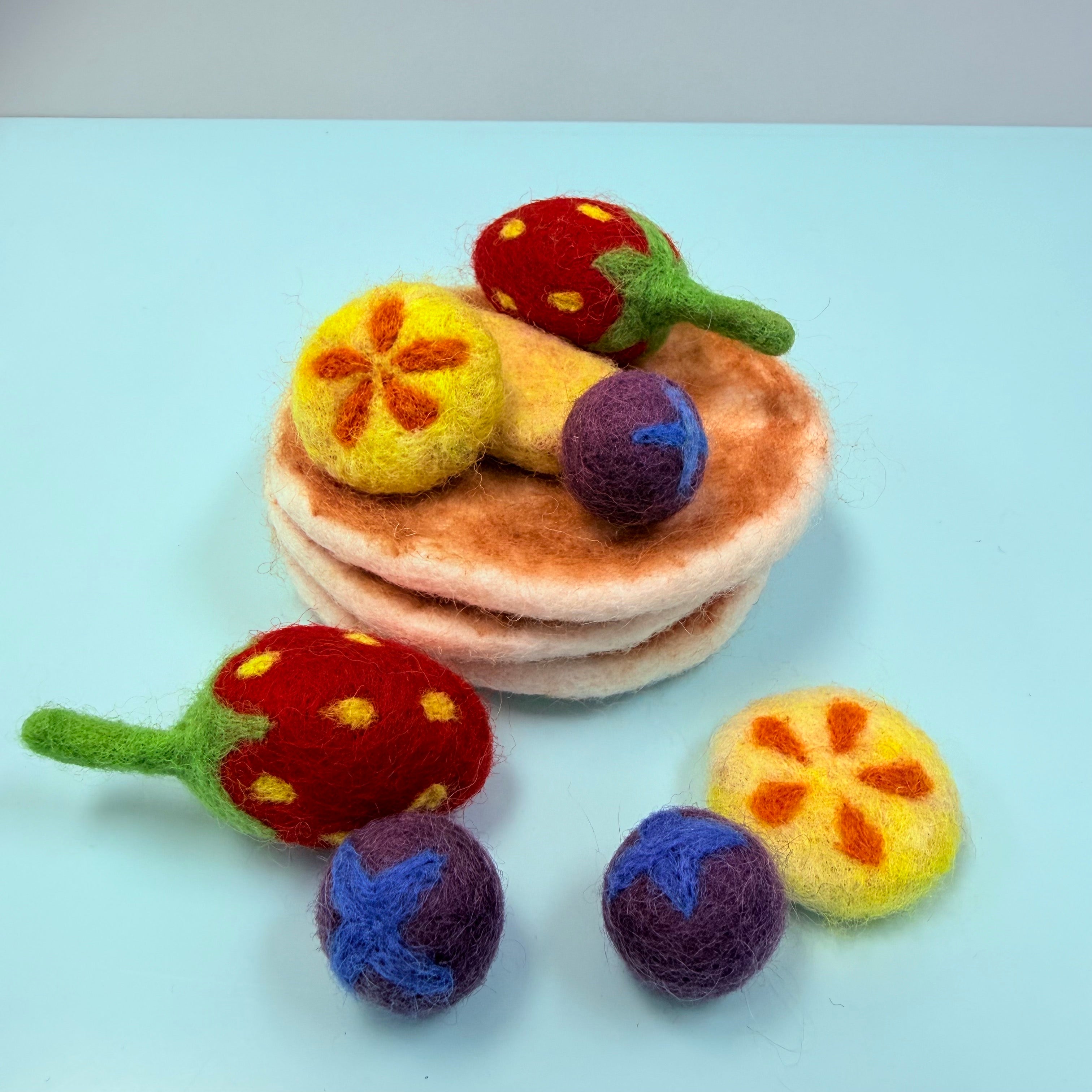 Stack of felted pancakes