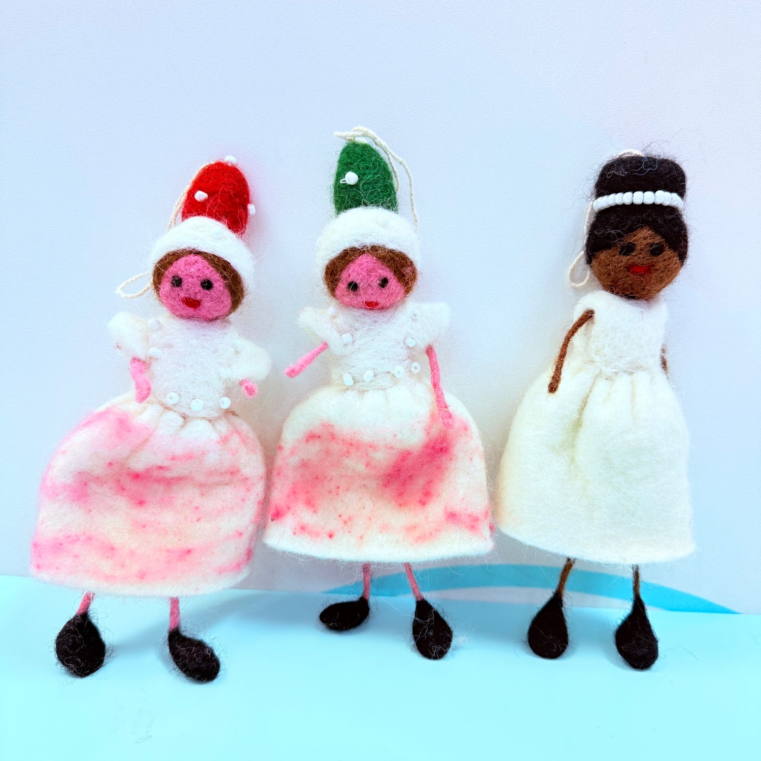 Handmade felt angel dolls