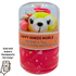 Plush toy bear in a clear tube