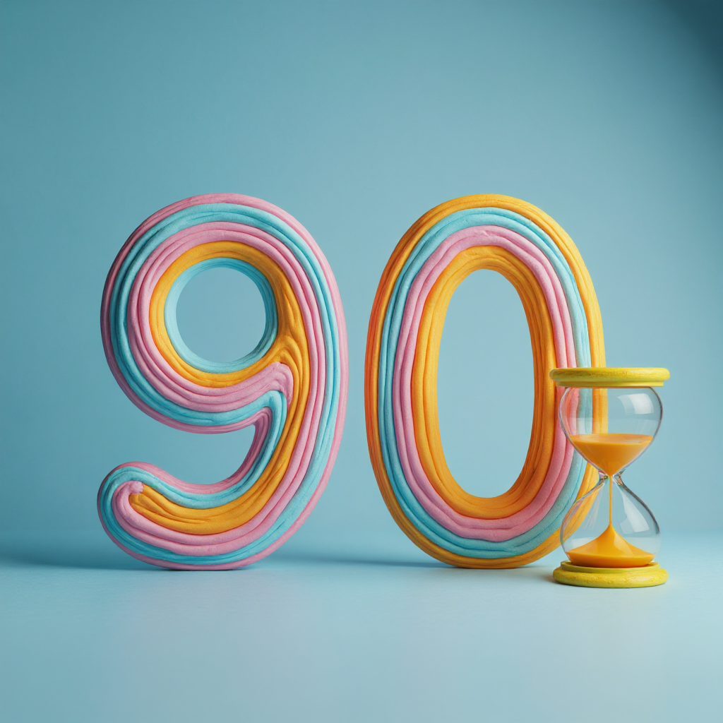 Number ninety hourglass