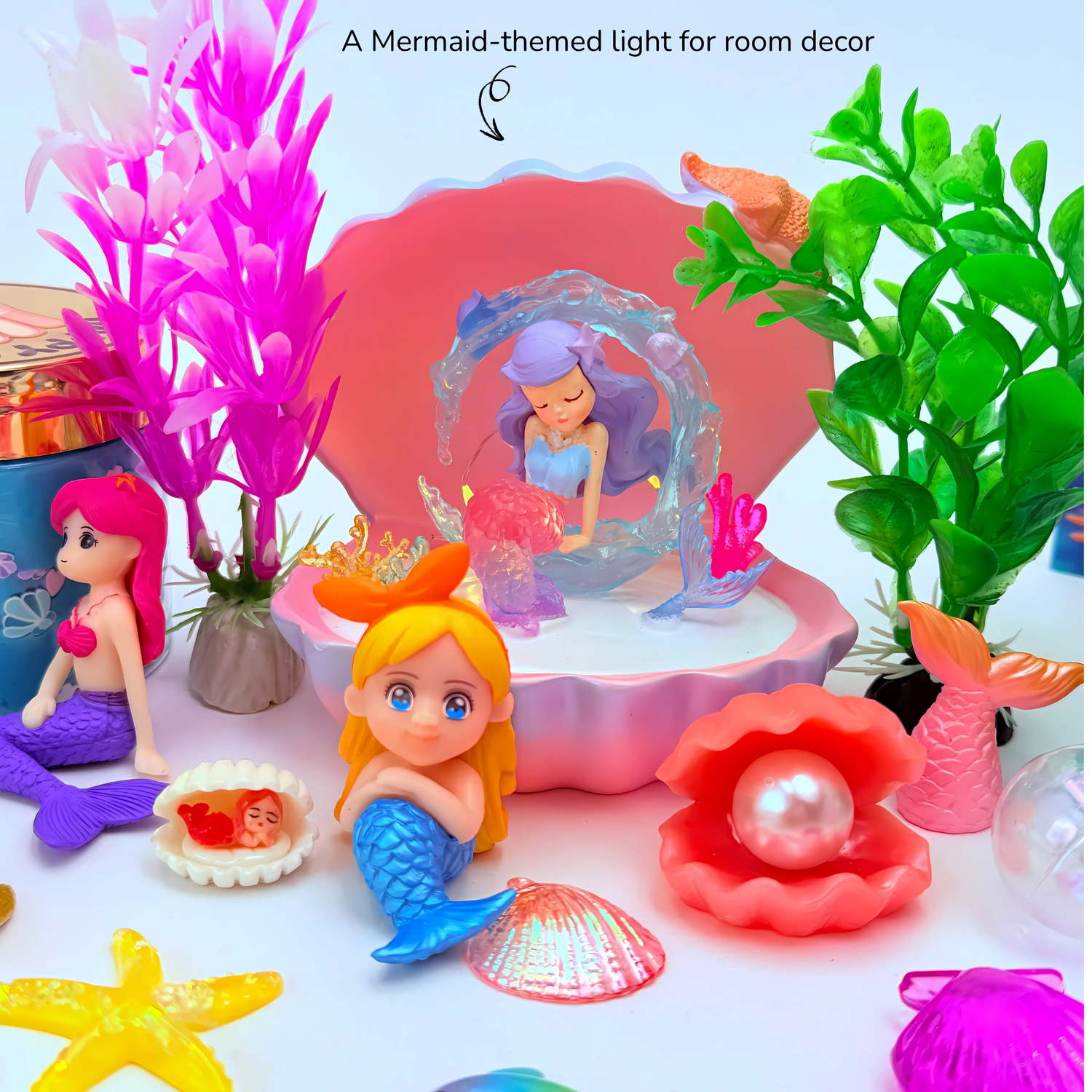 Mermaid shell night lamp